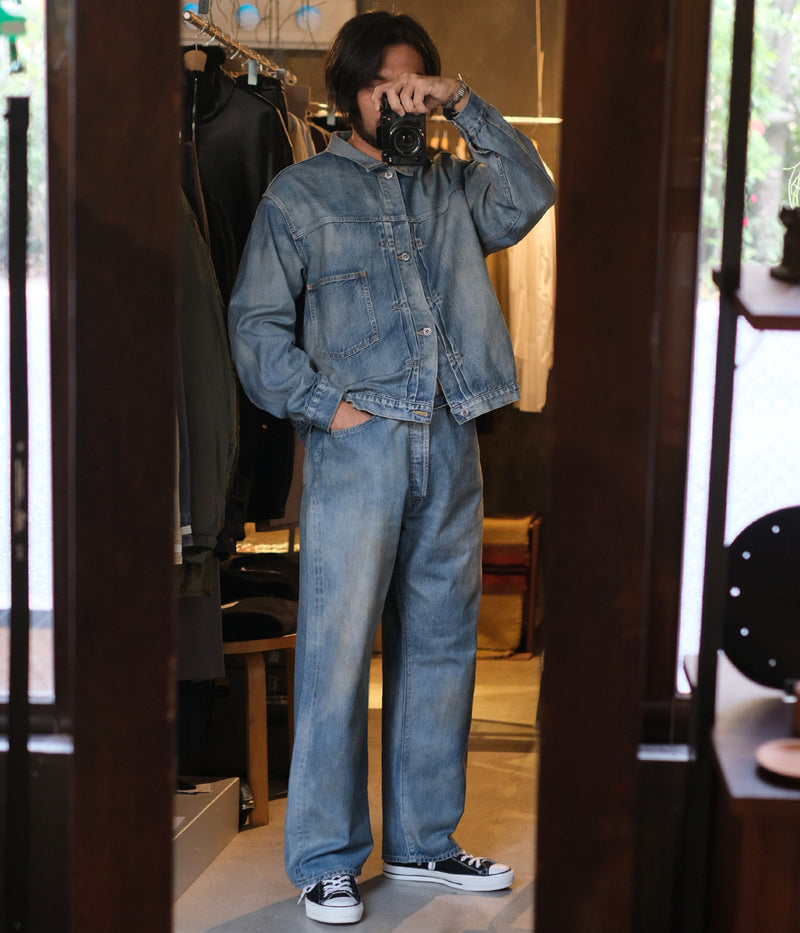 A.PRESSE 2026 Style1 "No.37 Washed Wide Denim Pants"