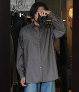 SSSTEIN 26SS "EXTRA FINE WOOL OVERSIZED REGULAR COLLAR SHIRT"