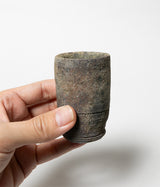 古村其飯 "窯変酒器(桐箱付)" (沖縄・荒焼)