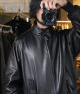 A.PRESSE 2026 Style1 "Leather Harrington Jacket"