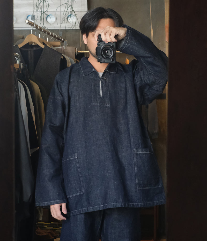 mittan OC大麻ライトオンスデニムプルオーバー MITTAN 