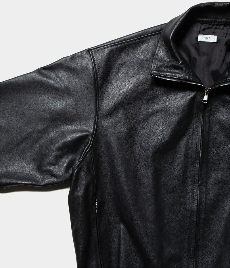YOKE 26SS の Carf Leather Truck Jacket YOKE - YOKE 26SS Carf Leather Truck Jacket(YK26SS01157B)BLACK☆1月