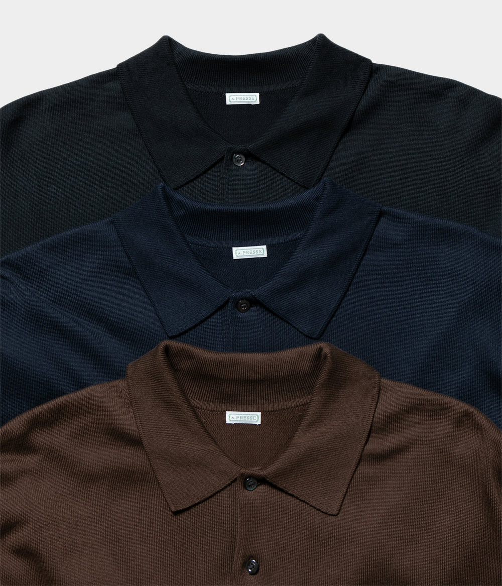 A.PRESSEアプレッセCotton Knit S/S Polo Shirts A.PRESSE 2026 Style1 