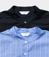 STILL BY HAND "SH09261" Cotton ramie band collar shirt