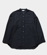 STILL BY HAND "SH09261" Cotton ramie band collar shirt