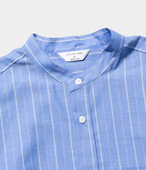 STILL BY HAND "SH09261" Cotton ramie band collar shirt