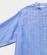 STILL BY HAND "SH09261" Cotton ramie band collar shirt