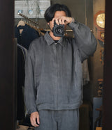 STILL BY HAND "BL05261" Pigment print zip up blouson