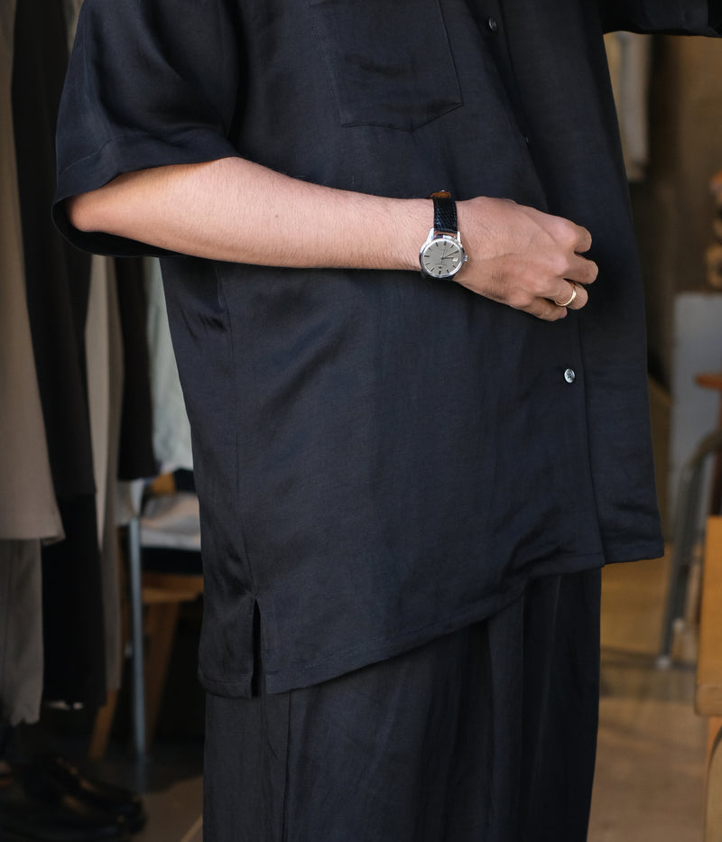 sidenerdsTシャツ　透明な石炭 VIS/LI BRIGHT TWILL OPEN COLLAR SS SHIRT | ssstein(シュタイン