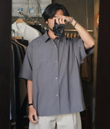 STILL BY HAND "SH08261" Half sleeve cotton shirt
