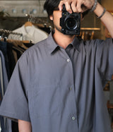 STILL BY HAND "SH08261" Half sleeve cotton shirt