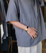 STILL BY HAND "SH08261" Half sleeve cotton shirt