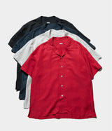 A.PRESSE 2026 Style1 "Vintage Silk Linen S/S Open Collar Shirt"