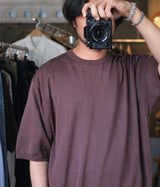 STILL BY HAND "KN03262" Short sleeve knit pullover