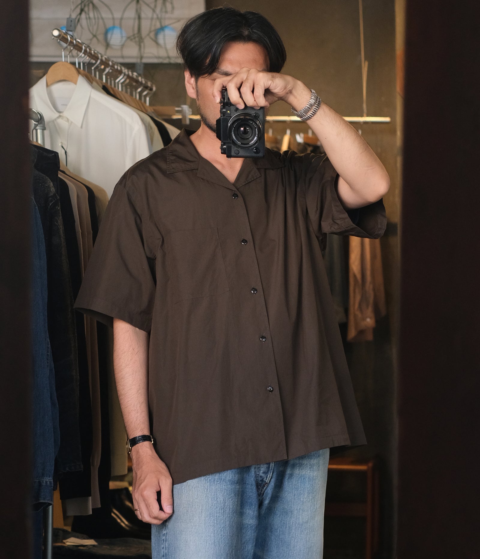 新品【HAVEL studio】RAMIE SHORT SLEEVE SHIRT RAMIE OPEN COLLAR SHORT SLEEVE BLOUSE(XS Navy): Y's｜THE SHOP