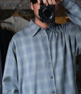 YOKE 26SS "OMBRE PLAID REGULAR COLLAR SHIRT"