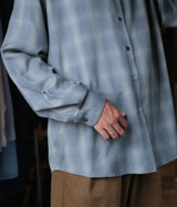 YOKE 26SS "OMBRE PLAID REGULAR COLLAR SHIRT"
