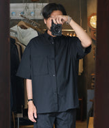 STILL BY HAND "SH02262" Nylon S/S Shirt