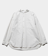 STILL BY HAND "SH03263" Garment-dye band collar shirt