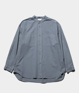 STILL BY HAND "SH03263" Garment-dye band collar shirt