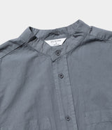STILL BY HAND "SH03263" Garment-dye band collar shirt