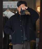 A.PRESSE 2026 Style2 "High Twist Cashmere Melton Coach Jacket"