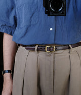 TORY LEATHER "3/4 wide plain creased belt"