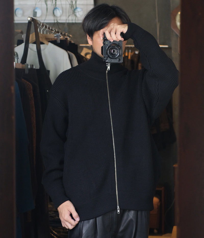 SSSTEIN "OVERSIZED DRIVERS KNIT ZIP JACKET"