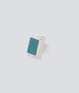XOLO JEWELRY "Square Amulet Ring with Turquoise"