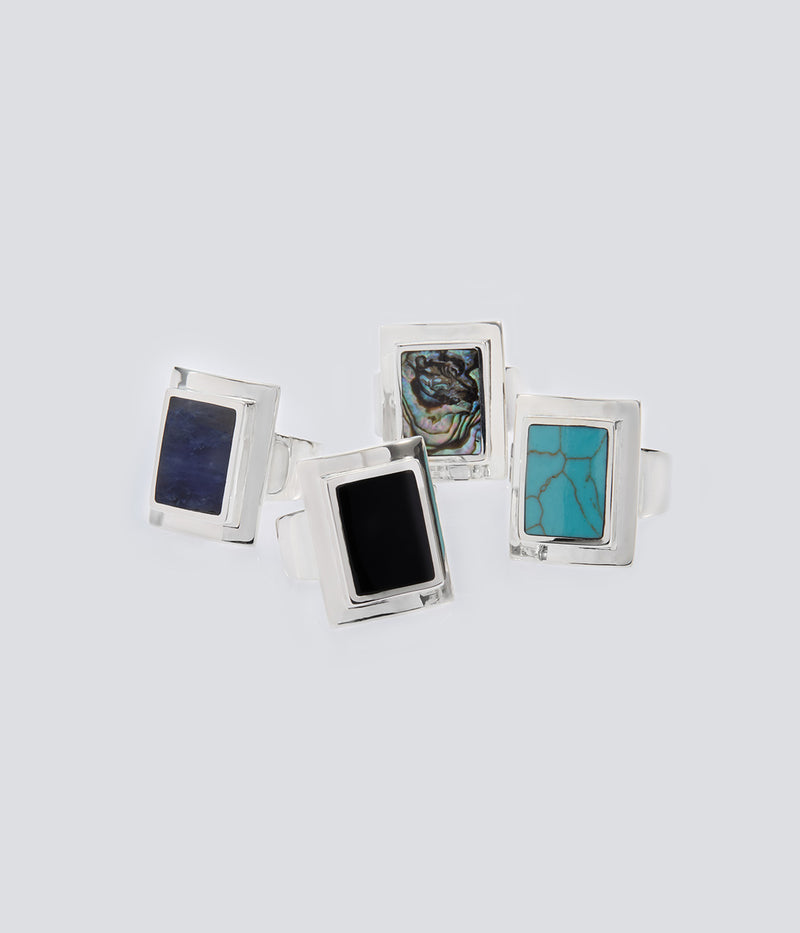 XOLO JEWELRY "Square Amulet Ring with Turquoise"