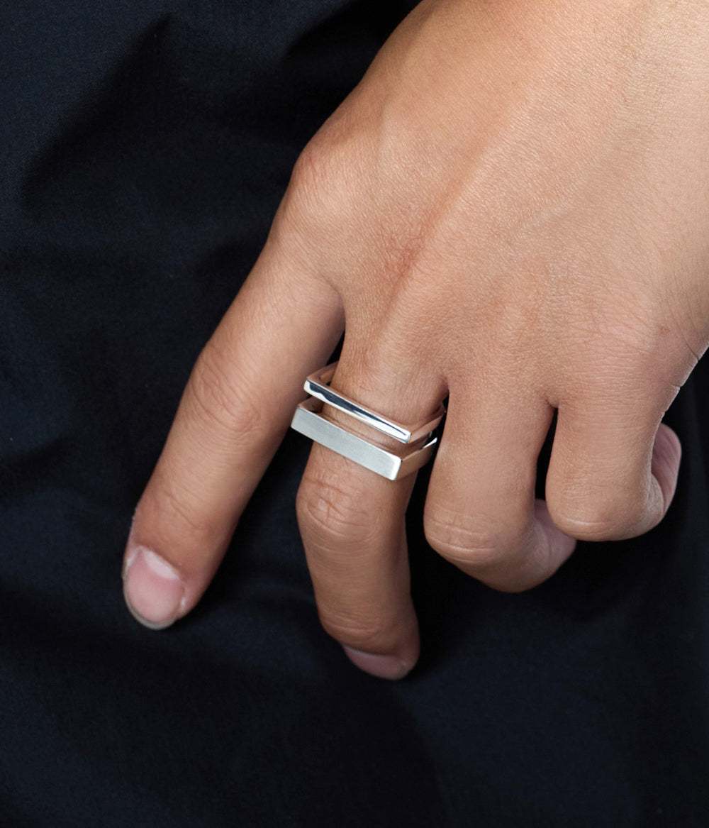 XOLO JEWELRY H Ring with Hair Line 19号 L XOLO H Ring ： 19号 L