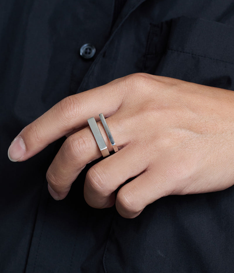 XOLO JEWELRY "Different Width Ring with Hair Line"