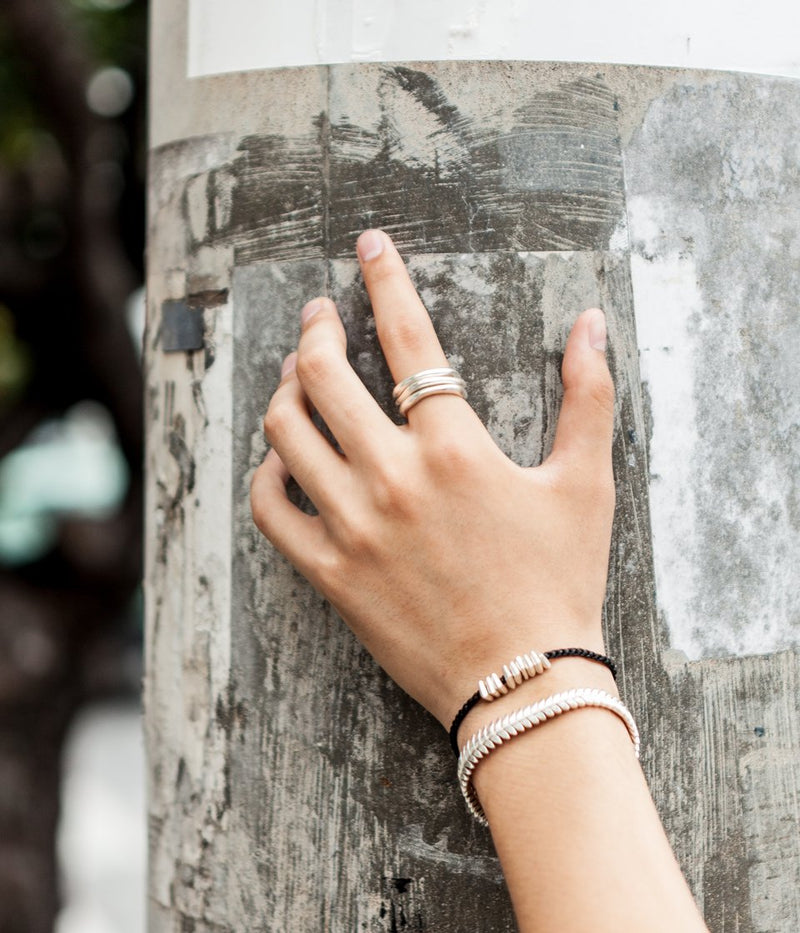 JILL PLATNER "wavy stack set of 3 rings"