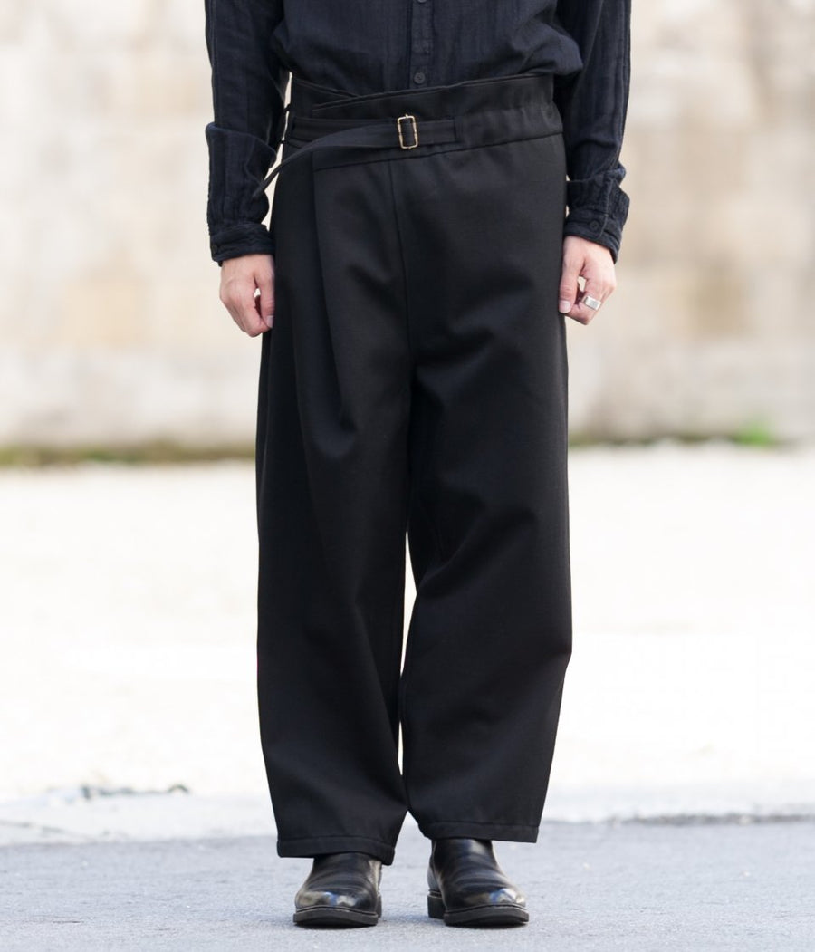 【美品】MITTAN ウールコットンラップパンツ 茶 サイズ2 美品】MITTAN ウールコットンラップパンツ 茶 サイズ2 MITTAN