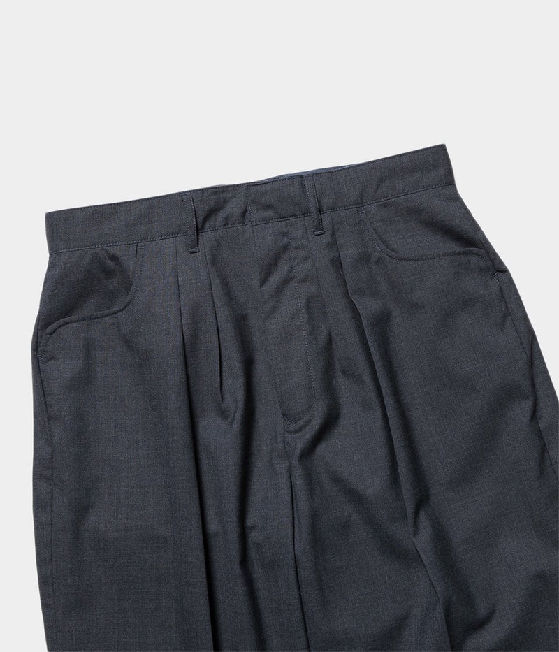 FARAH "Wool two-tuck wide tapered pants"