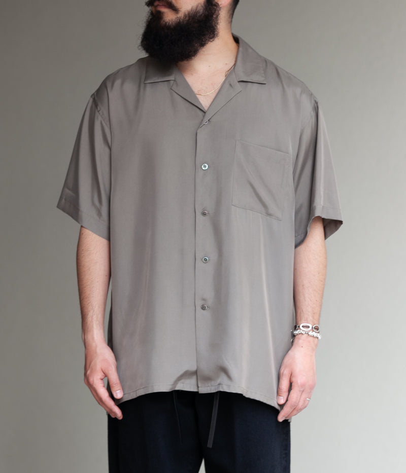 Oversized Cupro Open Collar SS Shirt |