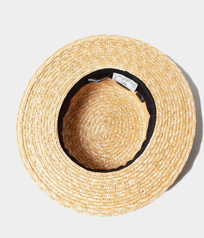 COMESANDGOES "10mm WHEAT BRAID BOATER HAT"