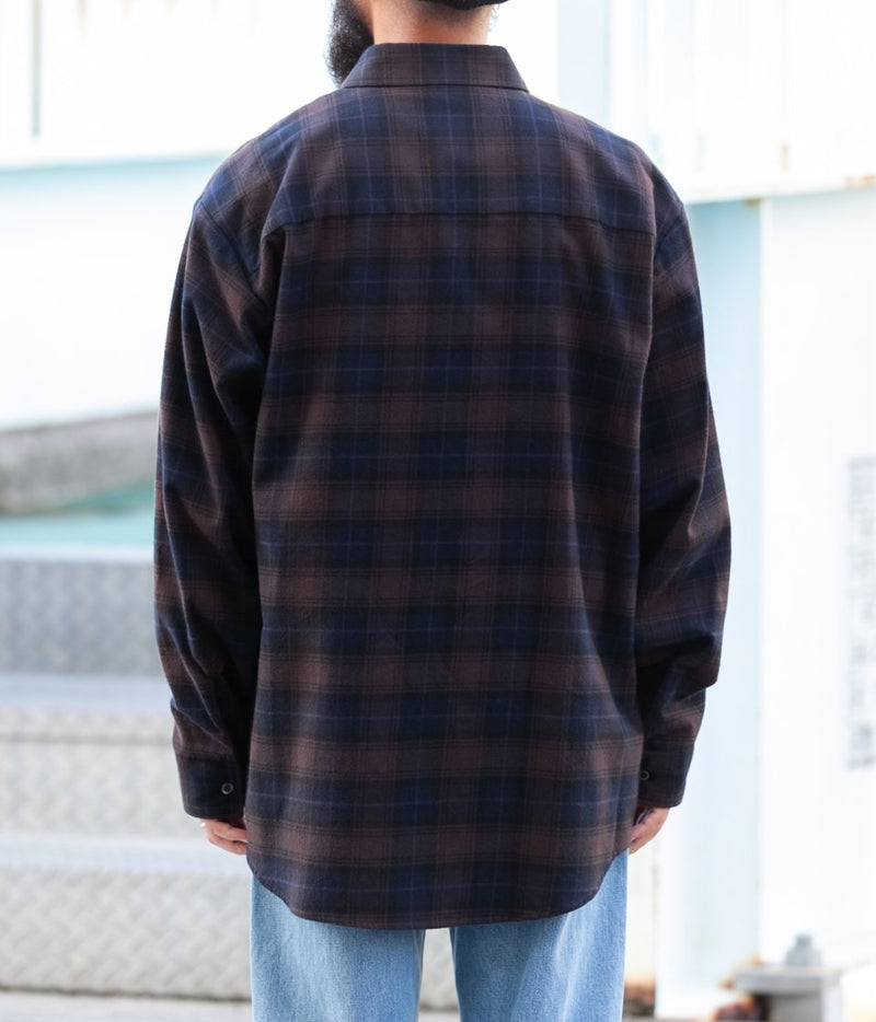 SSSTEIN "OVERSIZED COTTON FLANNEL SHIRT"